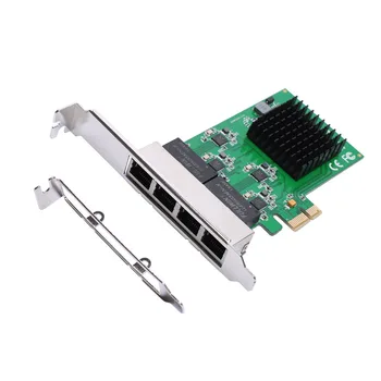 

PCI-Express 4 ports Gigabit Ethernet Controller Card RTL8111 chips with low profile bracket