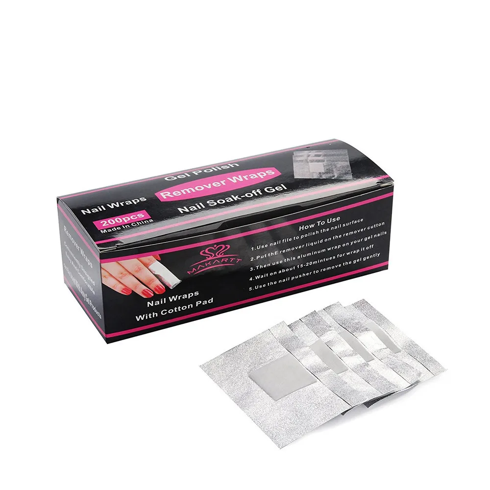 Removedor de Unha Perfeito para Em- Casa de Unhas de Gel Caixas Lote Unha Art Soak Off uv Gel Polonês Frustra Wraps Unhas Manicure F0347x 60 - 7 UV Gel Removedor de Unha Polonês Frustra
