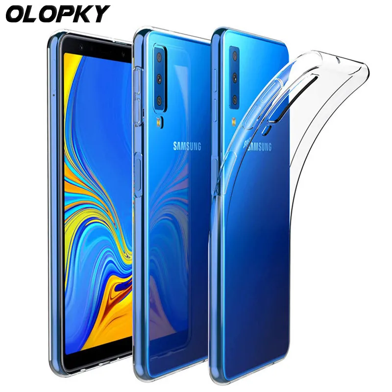 For Samsung Galaxy A7 2018 Case Transparent Soft TPU Silicone Cover SM-A750F/DS SM-A750FN/DS Clear |