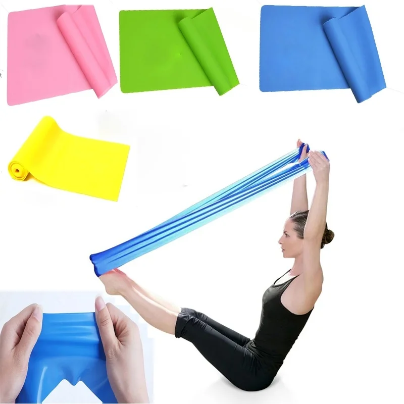 1 PC Elastic GYM Yoga Pilates Rubber Stretch Band Strap Resistance Exercise Fitness Bands Random