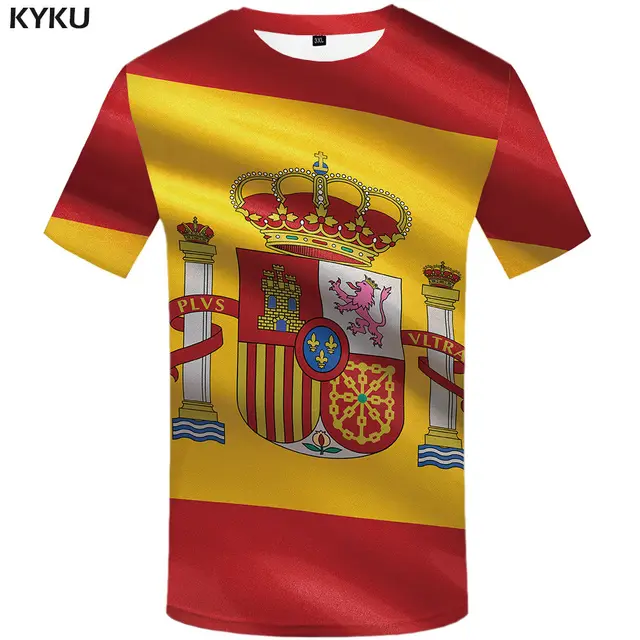 Aliexpress.com : Buy KYKU Spain T Shirt Women Spanish Flag T Shirts Hip ...