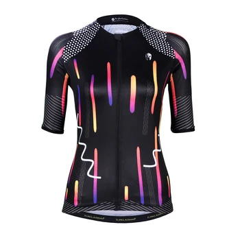 

ILPALADINO New Women Breathable Cycling Jersey Female Full Zipper Summer Cycling Clothes Riding Short Sleeve