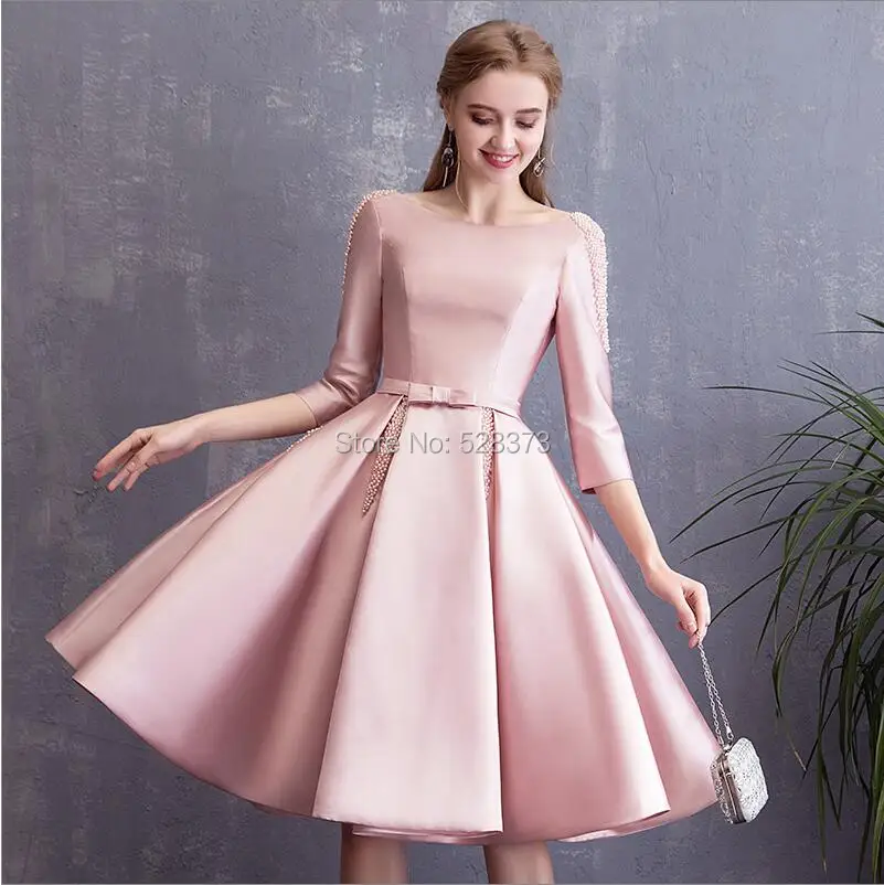 YNQNFS CD47 Real Vestidos de Cocktail Boat Neck Backless Elegant Mother of the Bride Dresses Outfits Vintage Black 2019 | Свадьбы и
