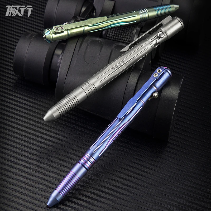 

Gun bolt type titanium alloy TC4 tactical pen tungsten steel multi-function portable defense writing broken window survival pen