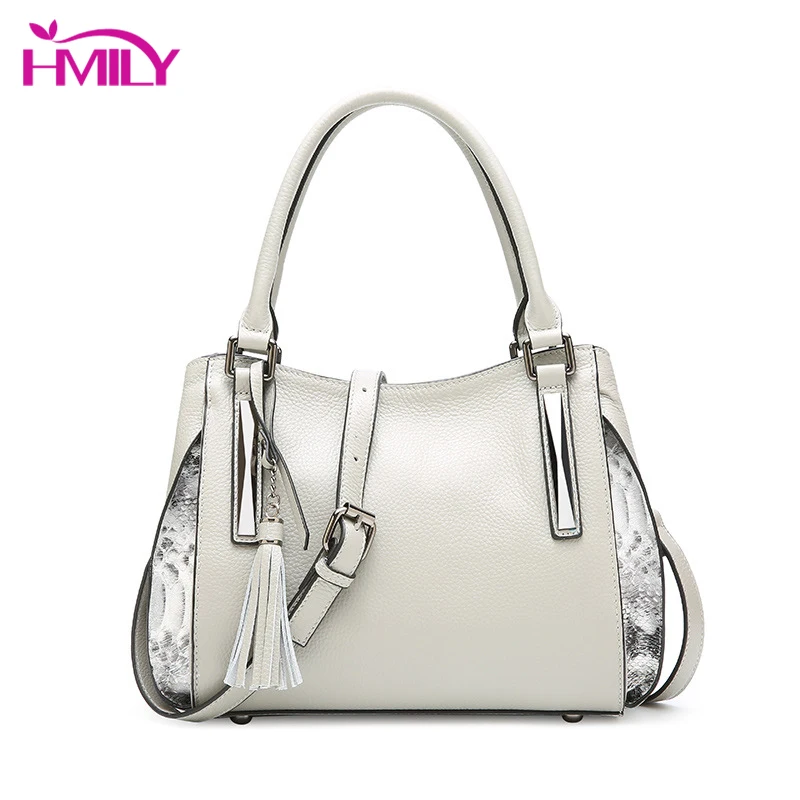 HMILY England Women Handbags Real Genuine Leather Female Messenger Bag