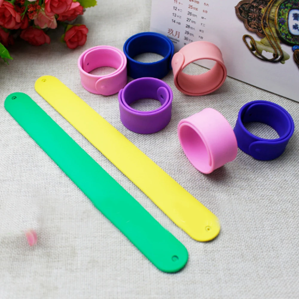 1Pc Flexible Silicone Slap Bracelets Wristband Party Wrist Strap For Kids Children Holiday Beach Party Favours 230x25x2mm Random