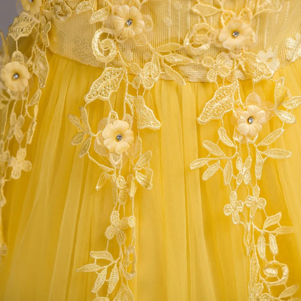 Cielarko/длинное платье для девочек платье принцессы с цветочным рисунком, вечерние платья для выпускного вечера платья с юбкой из тюля, Наряд для дня рождения Детские вечерние платье для 4-14 лет