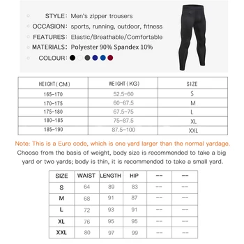 Fanceey Zipper Pocket Gym Pants Compression Men Quick Dry Jogging Gym Fitness Clothing Training Sport Trouser Running leggings 6