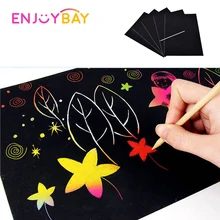 Enjoybay 10 шт. Волшебная цветная бумага для скретч Арта 4 K 8 K 16 K картинки-раскраски скребок бумага для рисования обучающая живопись игрушка для детей