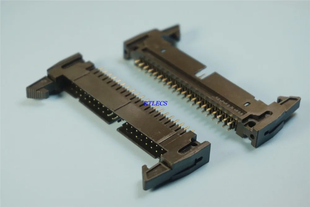 200 pcs Ejector box header 2.54mm 40 Pin 2x20P 2.54x2.54mm vertical Male shrouded long latches straight DIP through hole mount |