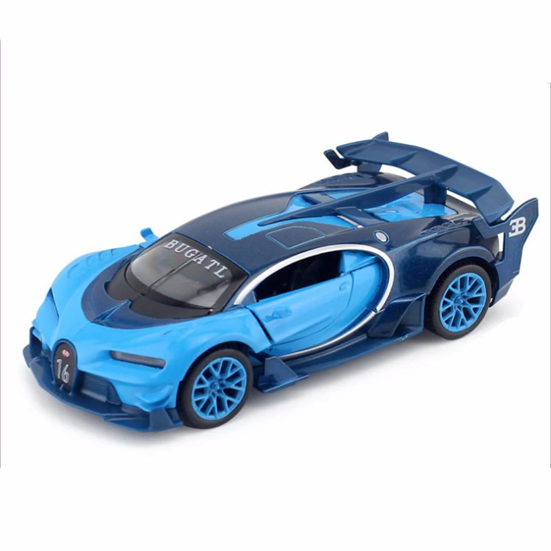 1/32 литой под давлением Bugatti Veyron GT Модель автомобиля красный/синий/желтый со звуком и светильник коллекция автомобиля игрушки для мальчика Детский подарок