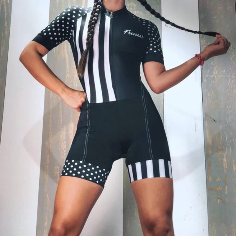 

FRENESI team women professional triathlon short siamese body skinsuit jersey racing maillot cycling ropa ciclismo gel cushion