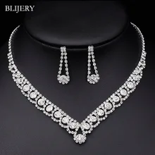 BLIJERY, элегантный кристалл, массивный свадебный ювелирный набор, стразы, колье, ожерелье, серьги, африканские Свадебные Ювелирные наборы для женщин