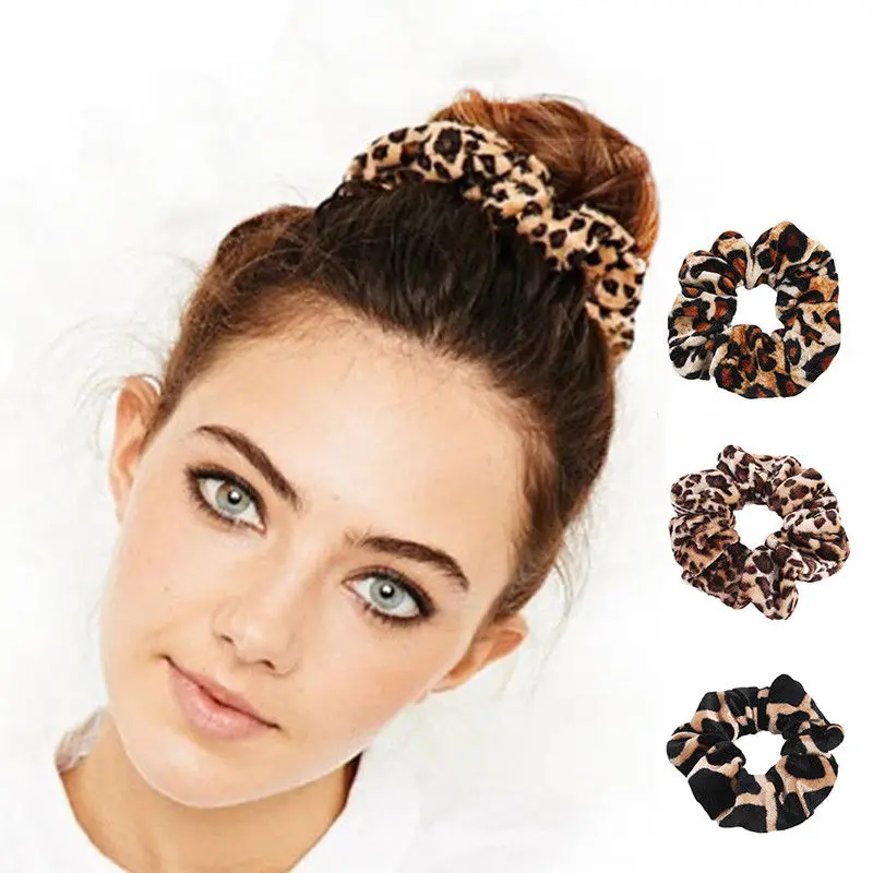 

Rubber Band Soft For Women Winter Leopard Print Ponytail Accessories Girls Hair Ring Headwear Hair Rope Female Velvet Scrunchie