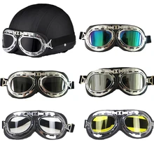 Professional Vintage helmet glasses Retro motorcycle rider goggle 5 color available glasses wear Jet helmet goggle