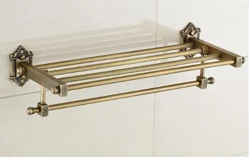 Античная бронза аксессуары для ванной комнаты Европейский стиль твердая латунь аксессуары для ванной набор настенное крепление резные Товары для ванной комнаты - Цвет: towel rack