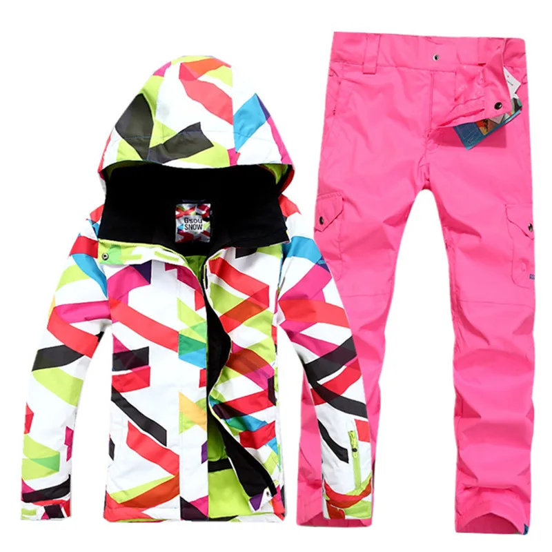 

Ski Suit Women Warm Waterproof Skiing Suits Set Ladies Outdoor Sport Winter Coats Snowboard Snow Jackets and Pants Free Shipping