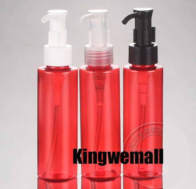 300pcs/lot 100ml Red PET Cream bottle,100ml oil pump bottle,100cc
