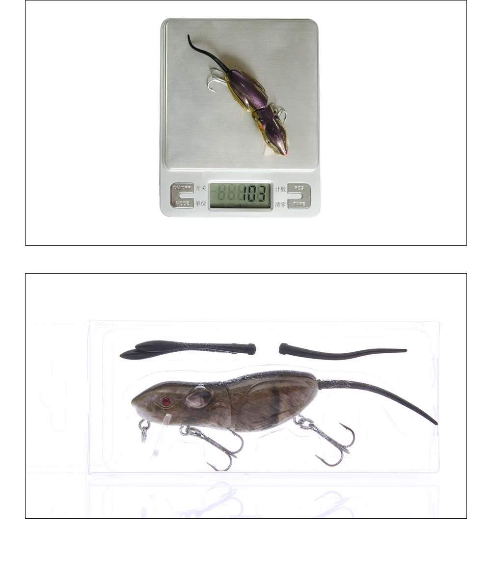6,3 см, Мини Искусственные приманки для ловли крыс, приманки, RAT4-M, 10,3 г, реалистичные плавающие приманки, реалистичные приманки для ловли мышей, воблеры, снасти