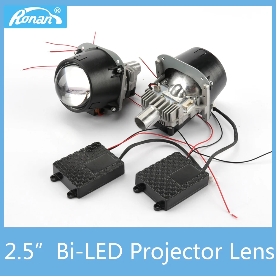 

RONAN 2.5" Bi-LED Car Projector Headlights Lens LED beads white lens projector Retrofit for H4 H7 adapter for toyota projector
