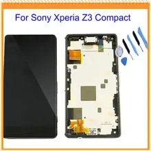 For Sony Xperia Z3 Compact Z3 mini LCD Dispaly with Touch Screen Frame Tools Black White