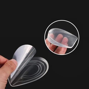 

200PAIRS / LOT transparent foot pad silicone heel elastic care half insole cushion insole height increase of 0.8 / 2 / 3CM