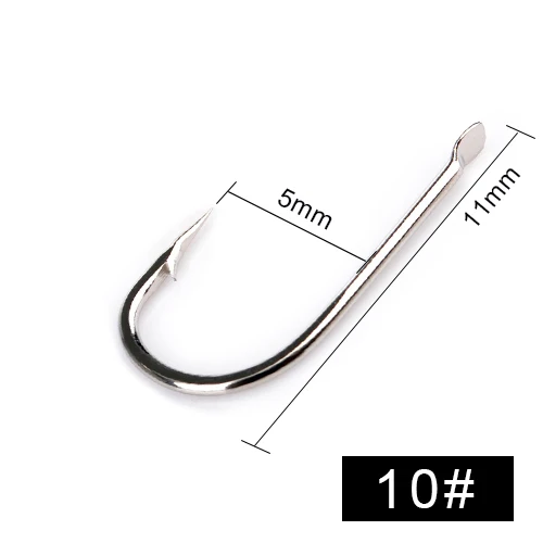 100pcs/lot High Carbon Steel 521N Fishing Hooks Flatted Round Bent