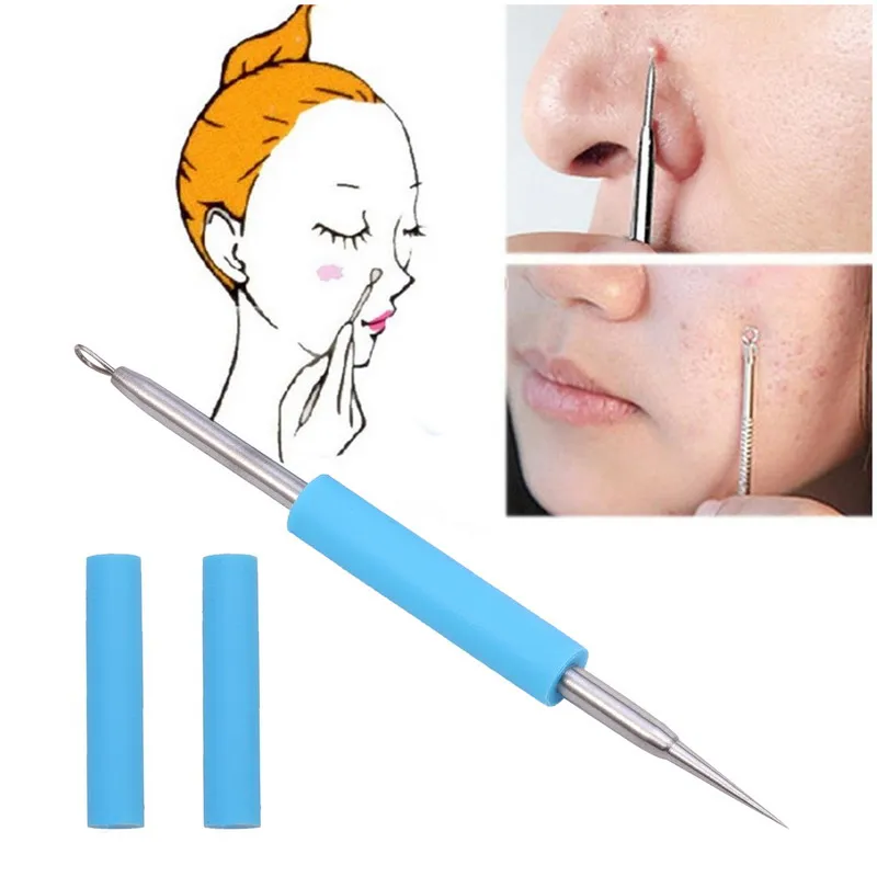 BearPaw Acne Remover Needle 1pcs Facial Acne Pimple Extractor Blackhead Remover Tool Comedone pimple remover stainless steel