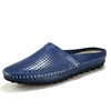 Sanzoog-zapatos de cuero transpirable antideslizantes para hombre, medias, informales, a la moda, negro y azul ► Foto 2/6