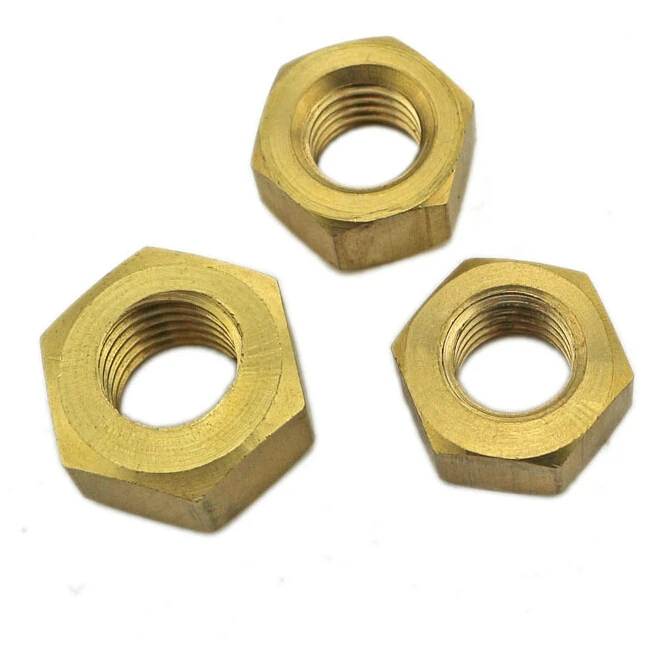 M10 (10mm) Copper Bolts And Nuts Solid Copper Hex Full Nuts 5 Pcs/lot