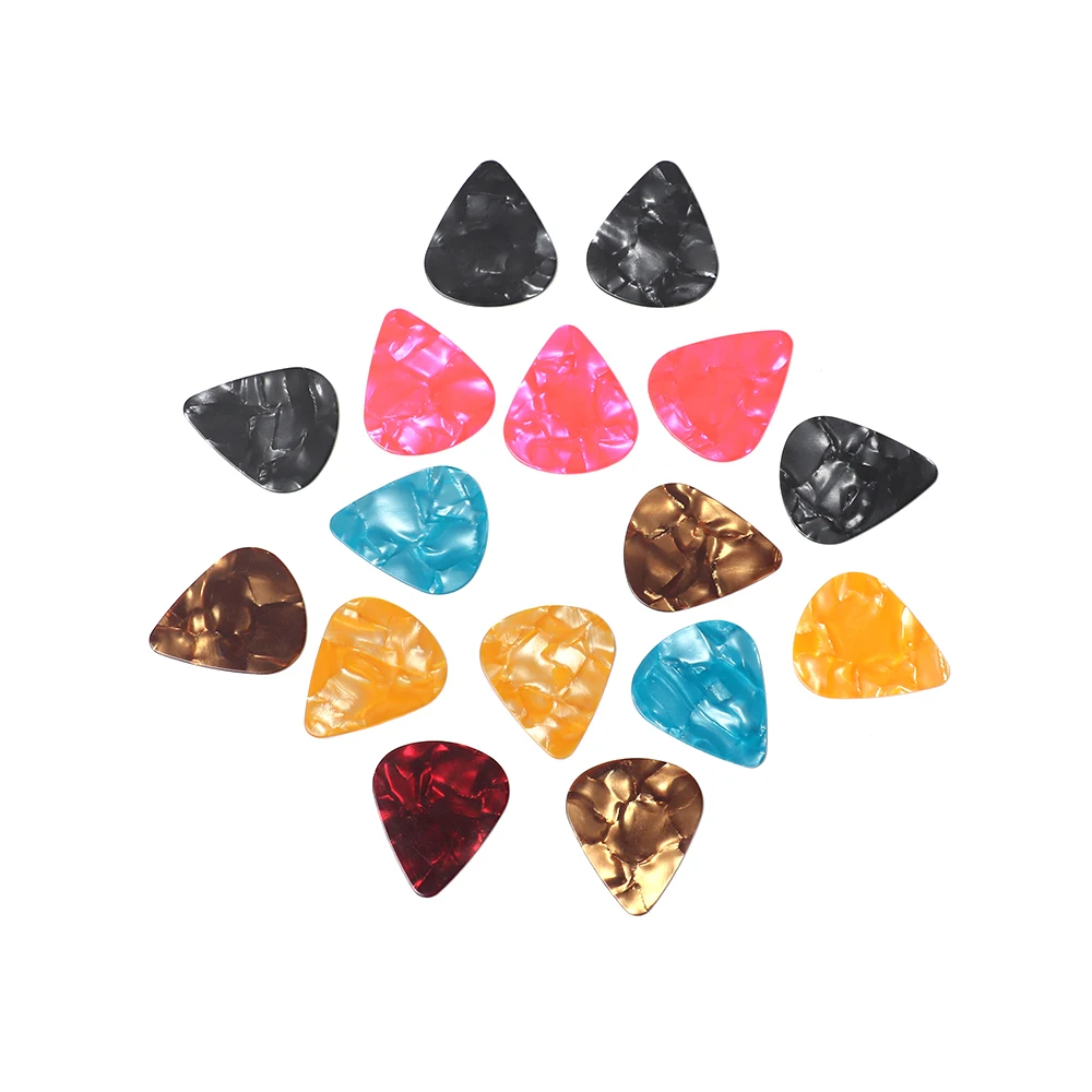 30pcs Guitar Picks Acoustic Electric Plectrums Celluloid Assorted Colors 0.46mm 0.71mm 0.96mm Guitars Accessories