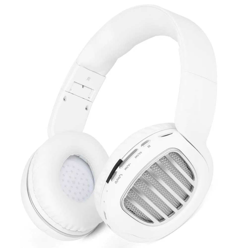 TOPROAD Bluetooth гарнитура Беспроводные стерео объемный звук наушники Поддержка FM радио TF AUX Hanndsfree для мобильного телефона ПК - Цвет: white headphone