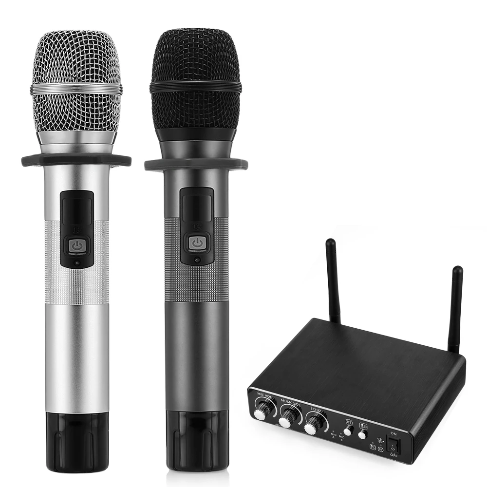 

New Sporch K28 2PCS UHF Wireless Microphone Bluetooth Recording Partner Adjustable Echo Low Distortion For IOS Android Windows