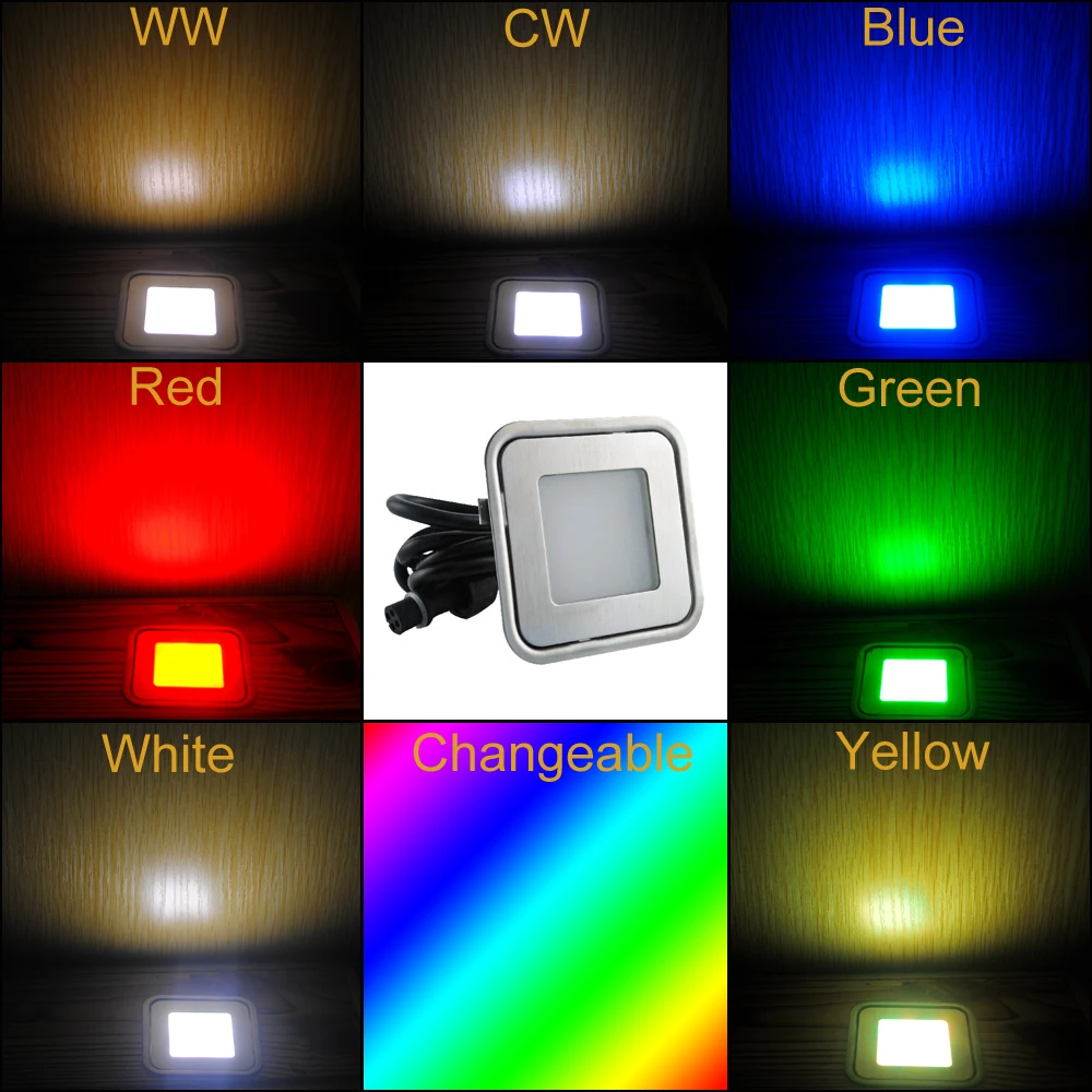 Открытый площади светодиодная лампочка для подножки комплект встраиваемые Палуба свет: 10 шт. огни и 2 T соединительный кабель 1 8 Вт Драйвер