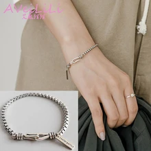 Женские и мужские браслеты из стерлингового серебра 925 пробы, ювелирные изделия, венецианские браслеты-цепочки, покрытые древним серебром