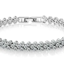 Роскошный винтажный браслет со стразами из Swarovski для женщин, очаровательные серебряные браслеты для невесты, свадебные ювелирные украшения, подарок