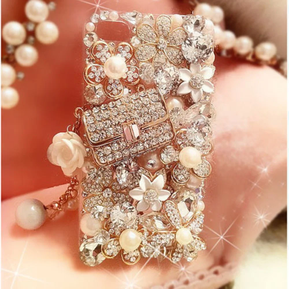 Rhinestone Phone Case Bling Crystal Diamonds 3D Stones Cover Back Skin