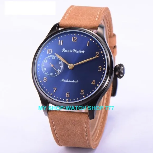 44mm PARNIS ST3600 6497 Mechanical Hand Wind men s watch Mechanical watches PVD watchcase 2016 new