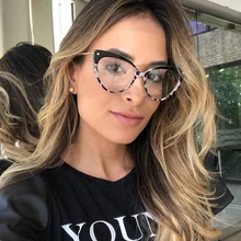 Kachawoo Tr90 очки для женщин Оптические кошачий глаз близорукость очки оправа ретро Половина металла Женские аксессуары