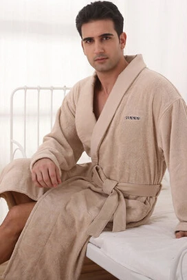 Хлопок петля ворс аппликация халаты для влюбленных утолщенный купальный халат хлопок халат