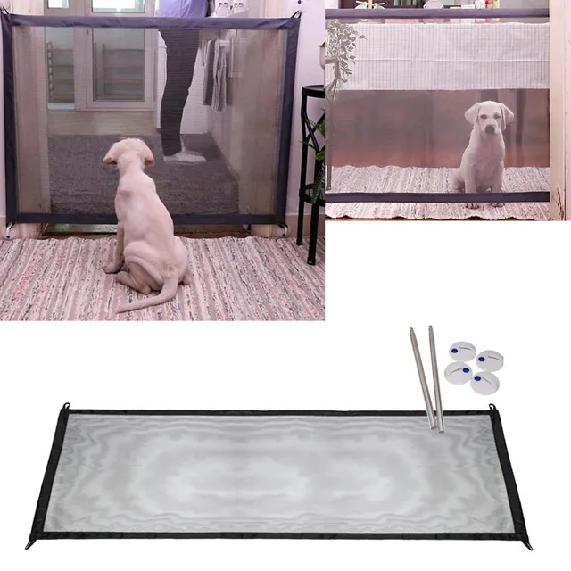 Magic Gate Portable Folding Safety Guard For Pets Dog Cat Isolated Gauze Pet Dog Fences Ingenious Mesh Magic Gate Dropshipping