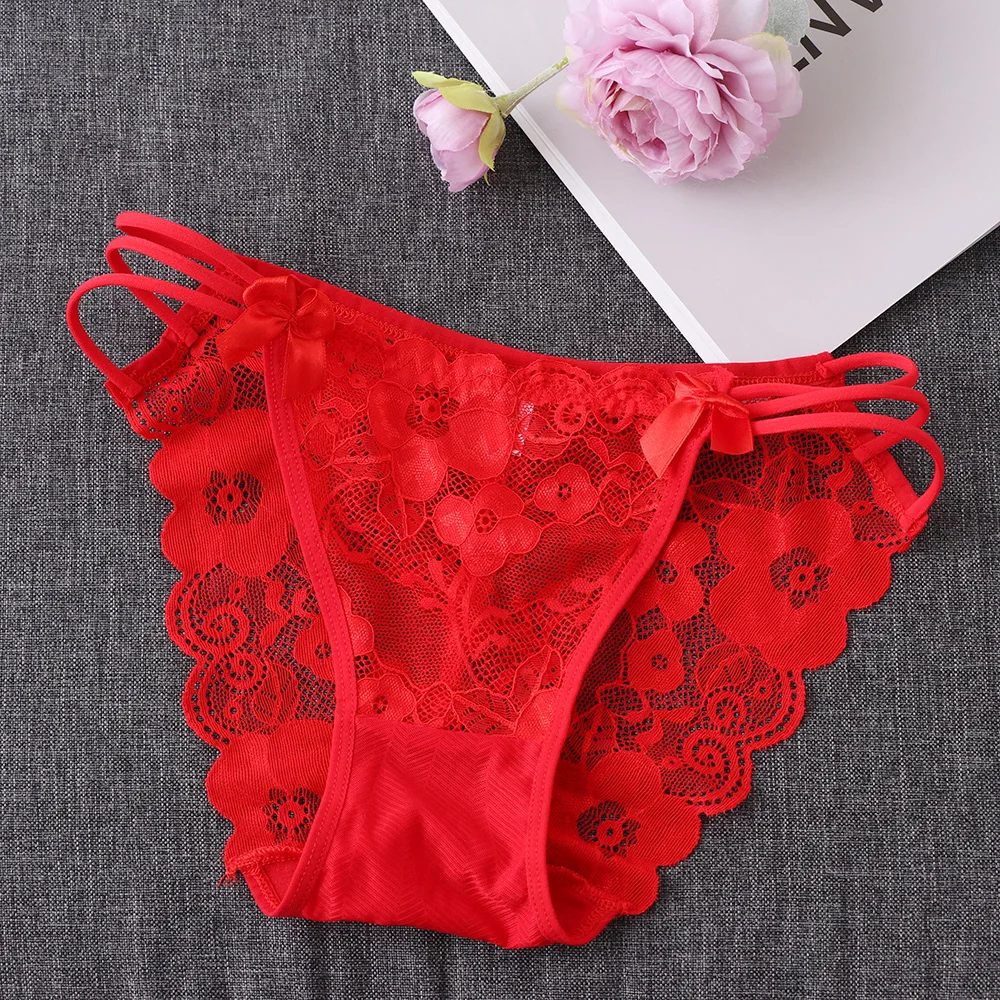Женские сексуальные кружевные трусики с цветочным рисунком стринги дышащие