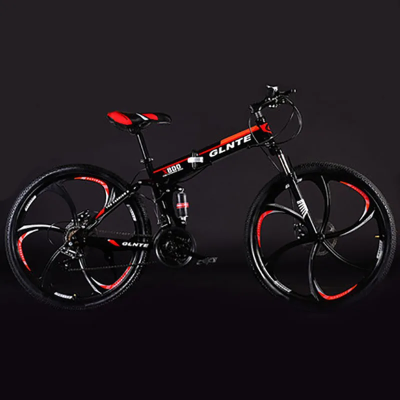 Excellent Folding Mountain Bike 26 Inch Double Suspension System Non-slip Six-cutter Wheel 3 Excellent Folding Mountain Bike 26 Inch Double Suspension System Non-slip Six-cutter Wheel 3