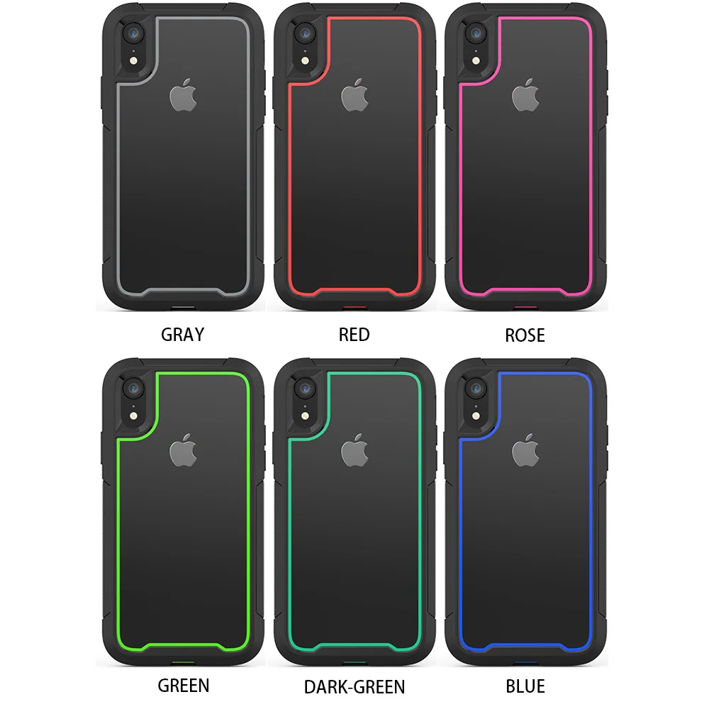 Для Apple iPhone XR Xs Max 7 8 Plus 6 6s X прочный прозрачный чехол Гибридный бампер с полным
