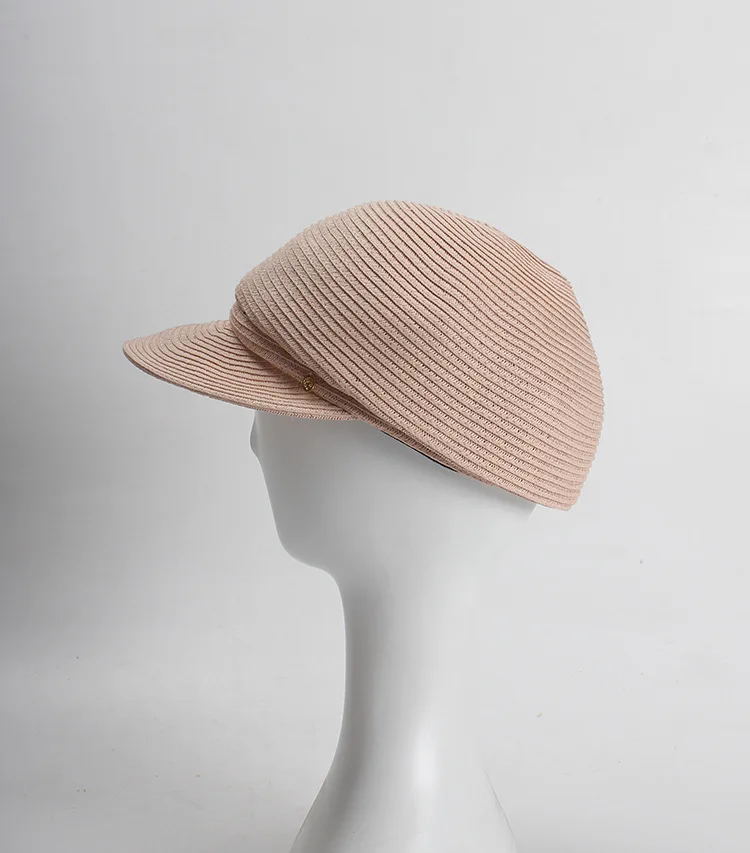 6pcs Designer Summer Blank Beige Straw Newsboy Caps for Men Fashion Women Plain Pink Straw Hats