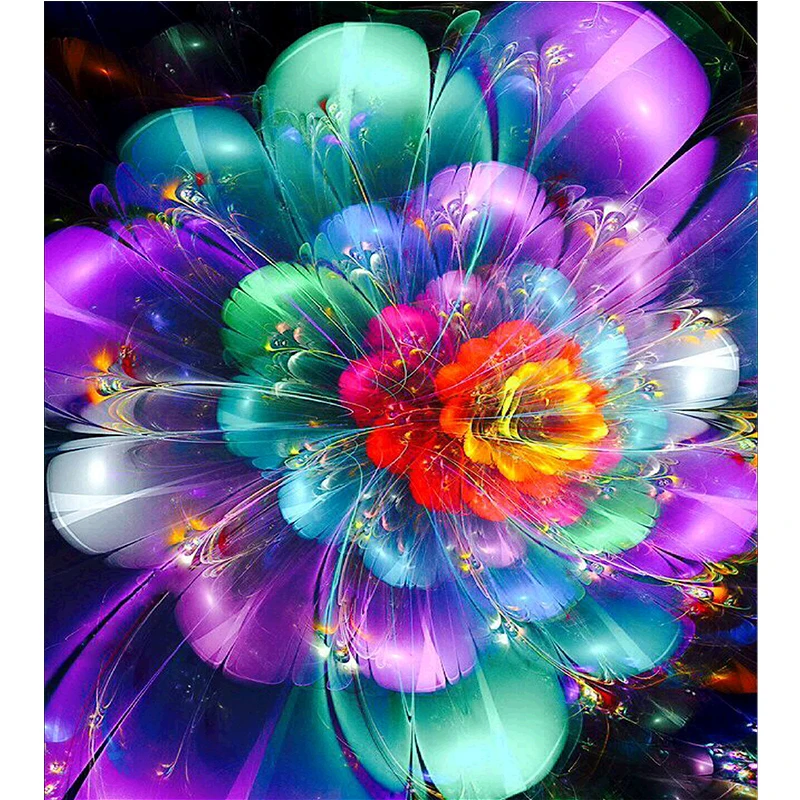 Mosaic Patterns FULL Square Diamond Painting 5D Abstract Transparent Flowers&ampFeathers Cross Stitch Embroidery home decor | Дом и сад