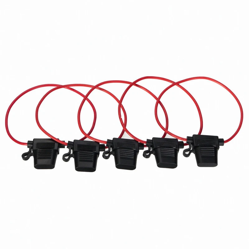 

Maytir 5pcs In-Line Car Blade Fuse Holder 30A 12V DC Car Bike Small Size New Power Socket Mini Car Fuses Waterproof
