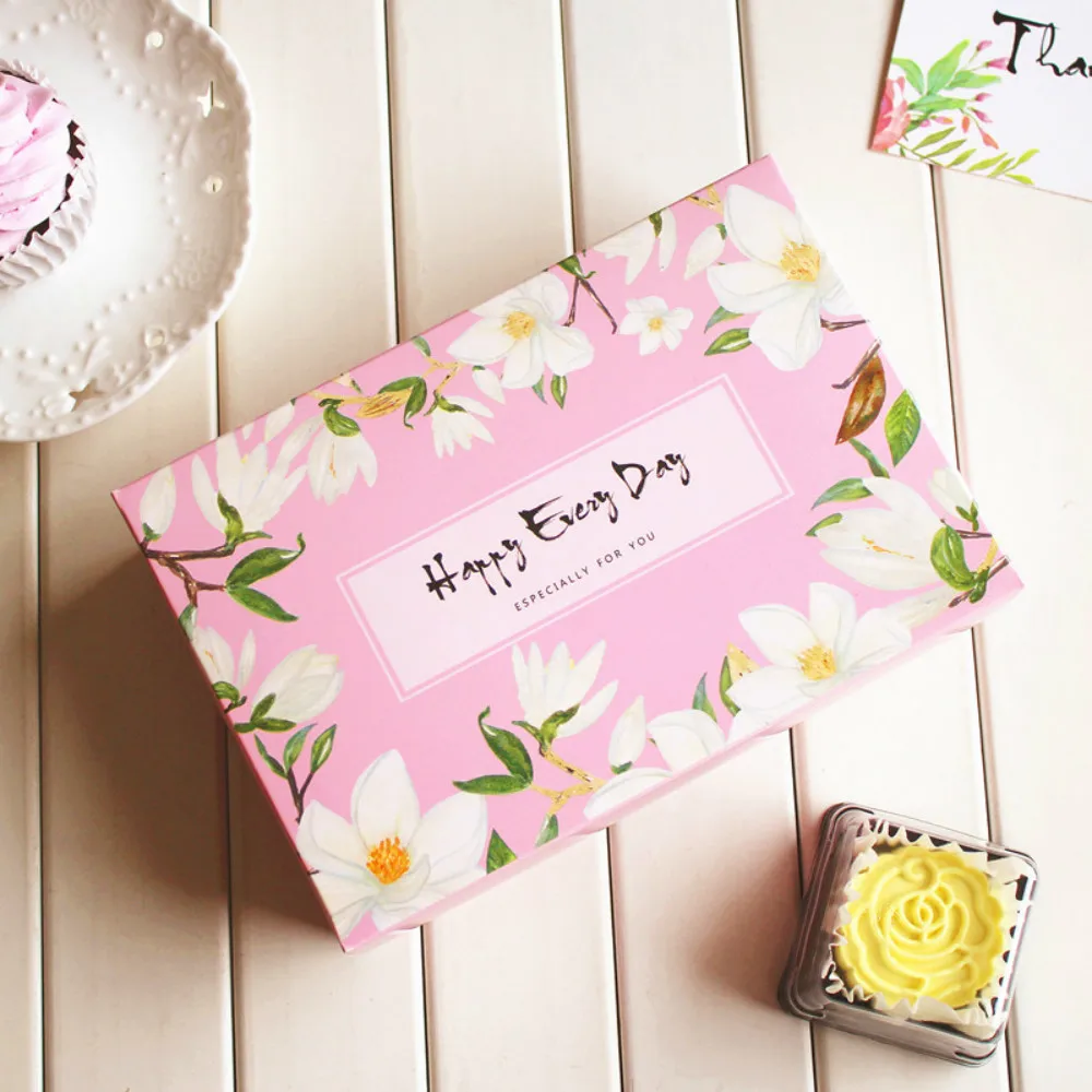

Flower Long Cake Pineapple Crisp Moon Packing Paper Box Biscuits Baking Packing Box Bakery Gift Packaging Supplies 10 pcs/lot