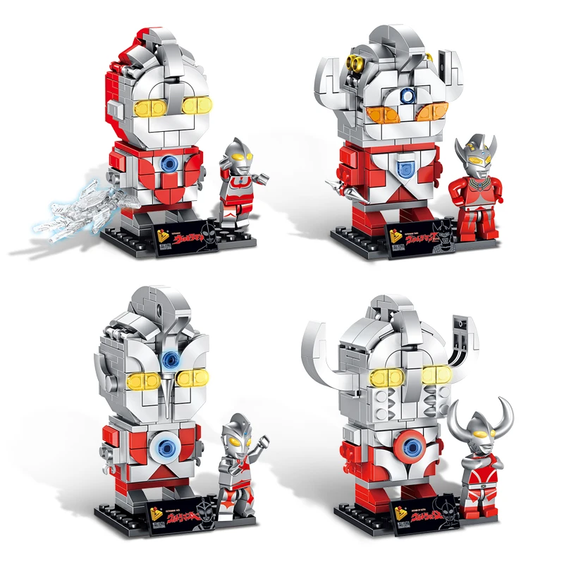 

10cm Super Heroes First Generation Ultraman Acre Tyro Miniblock Creator Model Figure Building Block BrickHeadz Toys For Children