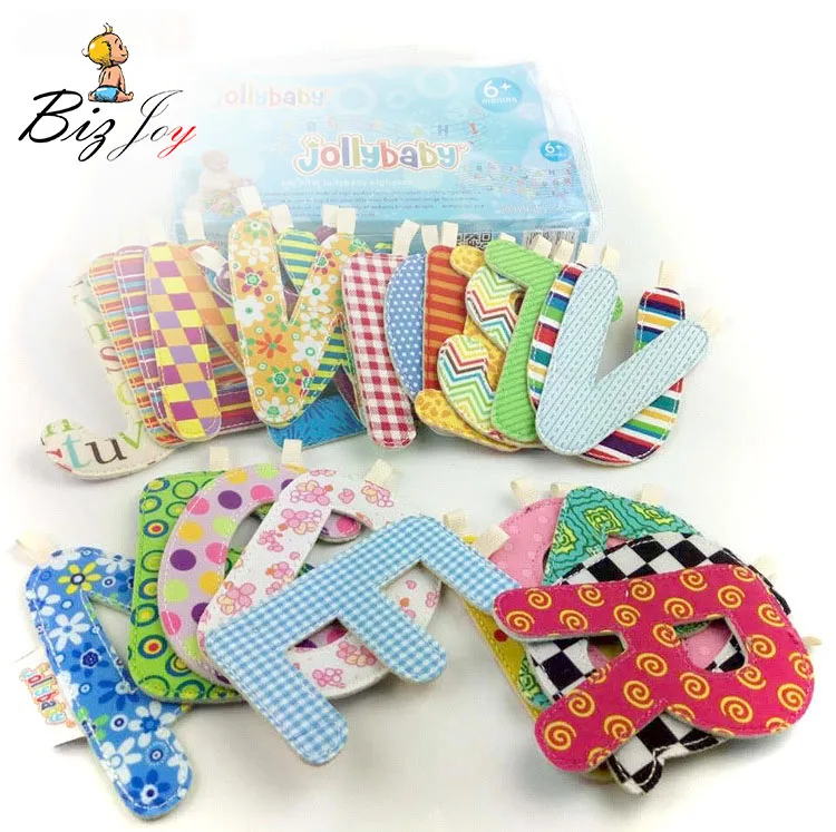 

26pcs/set cognition A to Z multifunctional alphabet bed surround cloth letter teether gift colorful educational soft baby toy